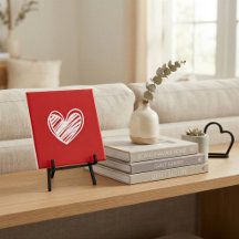 Azulejo Decorativo Corazón Rojo Minimalista