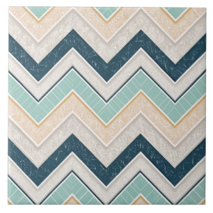 Azulejo decorativo cuadrado de 6" con patrón chevr