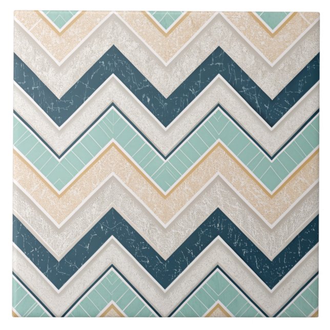 Azulejo decorativo cuadrado de 6" con patrón chevr (Frente)