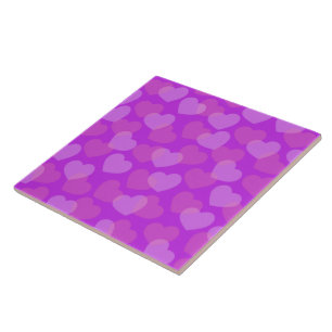 Azulejo Decorativo de Cerámica Corazones Rosa Inte