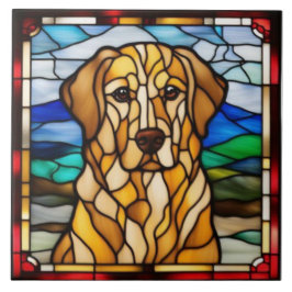 Azulejo Decorativo de Golden Retriever Adorable