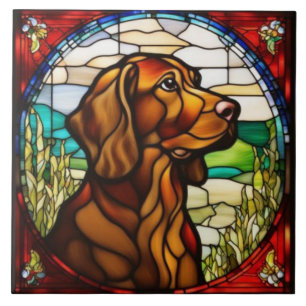 Azulejo decorativo de Irish Setter lindo