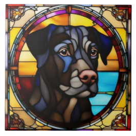 Azulejo Decorativo de Labrador Retriever Negro Ado