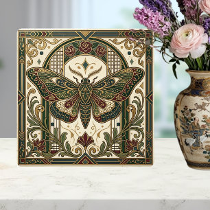 Azulejo Decorativo de Mariposa Art Nouveau Esmeral
