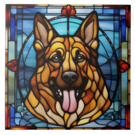 Azulejo decorativo de Pastor Alemán lindo