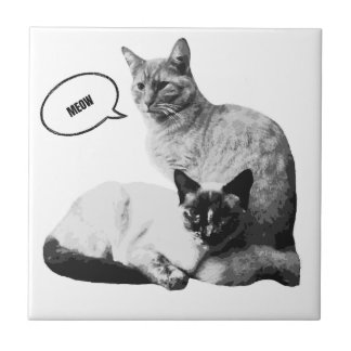Azulejo decorativo del amor de gato siamés un rega