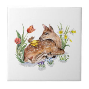 Azulejo Deer de primavera
