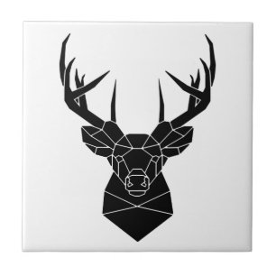 Azulejo Deer Head Geometric Ai File Deer Silhouette Stag P