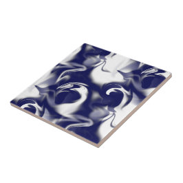 Azulejo Deformación Azul Y Blanca Oscuras