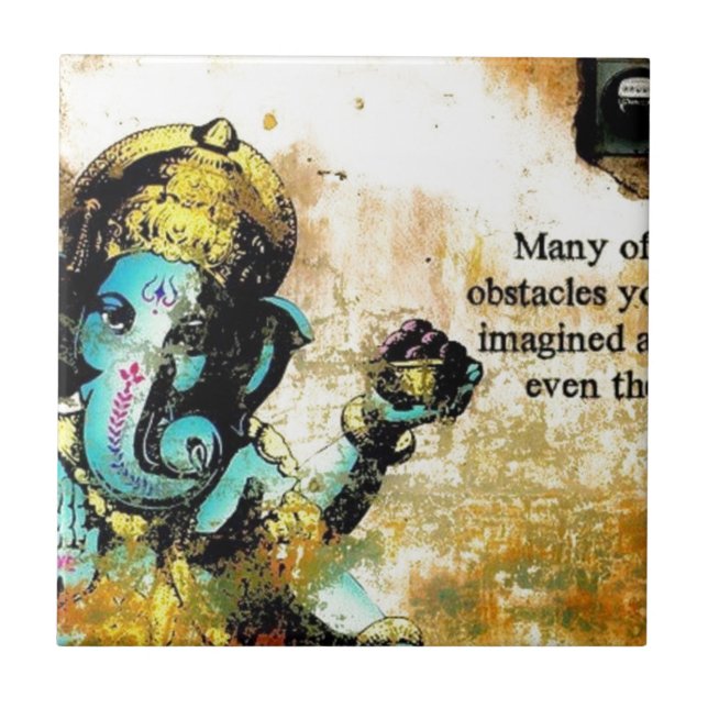 Azulejo Deidad hindú del elefante asiático de Ganesh (Frente)