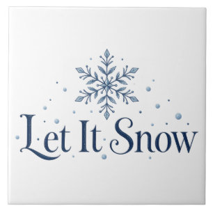 Azulejo Deja que nieve Copo de nieve minimalista Navidad C