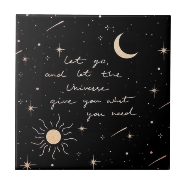Azulejo Dejar ir y dejar que el universo (Frente)