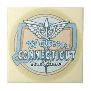 Azulejo del Caduceo de Enfermera de Connecticut