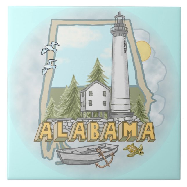 Azulejo del faro de Alabama (Frente)