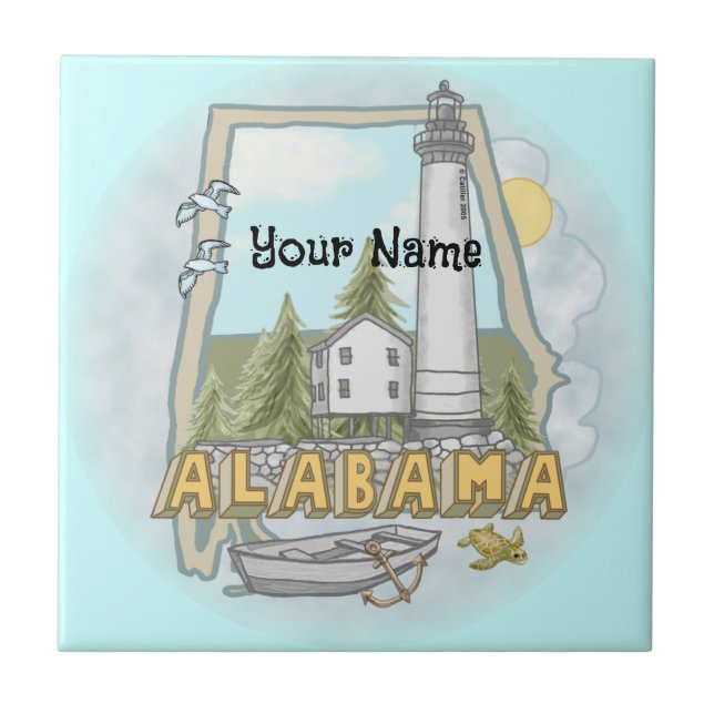Azulejo del faro de Alabama (Frente)