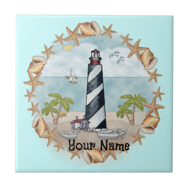 Azulejo del Faro de Conchas de Florida (Frente)