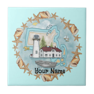 Azulejo del faro de conchas de Massachusetts