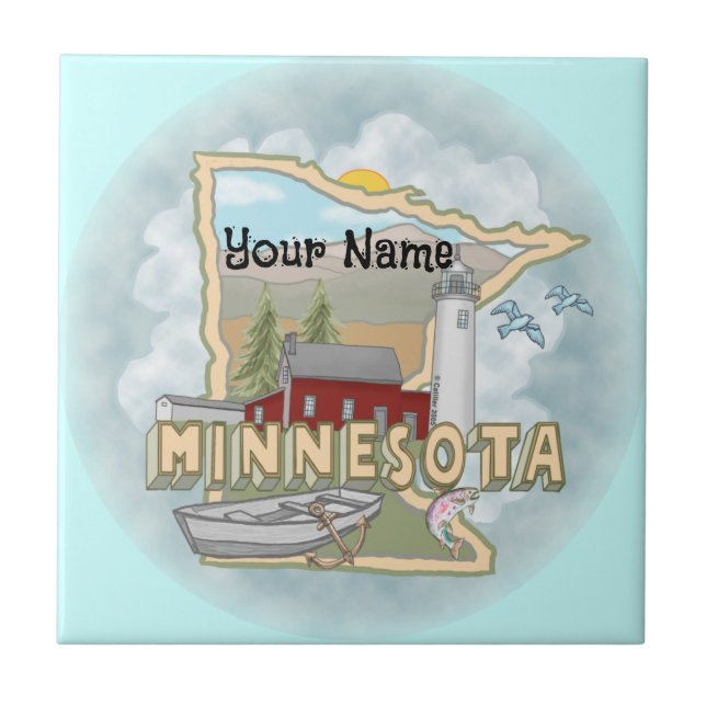 Azulejo del faro de Minnesota (Frente)