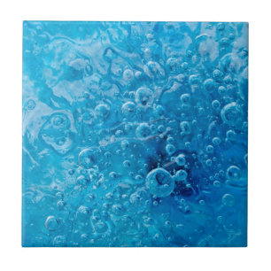 Azulejo Del océano burbujas azules abstractas debajo -