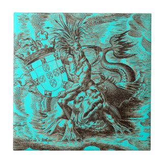 Azulejo Delfín del montar a caballo de Poseidon del mapa