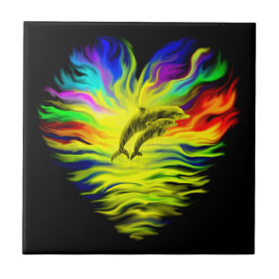 Azulejo Delfines al sol