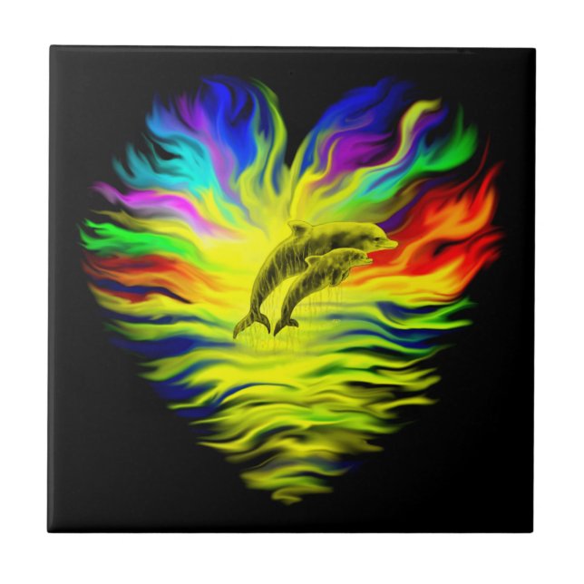 Azulejo Delfines al sol (Frente)