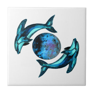 Azulejo Delfines de la Luna Azul
