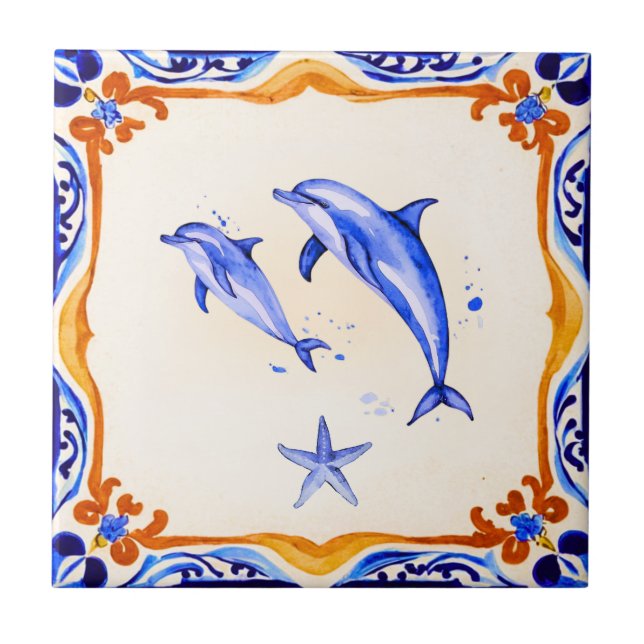 Azulejo Delfines del Mediterráneo (Frente)