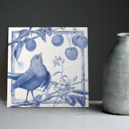Azulejo Delft Bird Cherry Thief Wall Decoración Art Deco