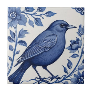 Azulejo Delft Bird Clásica tradicional Azul y Blanco