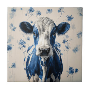 Azulejo Delft Blue Cow - Un Tributo Artístico Sin Tiempo