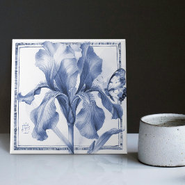 Azulejo Delft Blue Iris Wall Decoración Art Nouveau