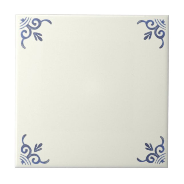 Azulejo Delft Blue Tile para personalizar o mezclar y hace (Frente)