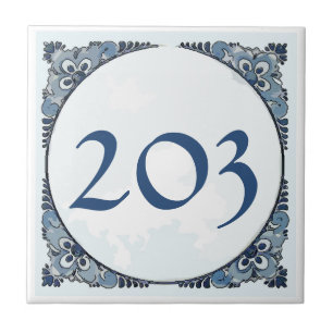 Azulejo Delft look Tile, House Numbers, change number
