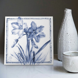 Azulejo Delft Narcisse Wall Decoración Art Nouveau