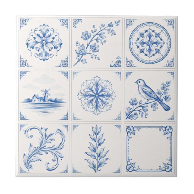 Azulejo Delft Renaissance Blue & White – Classic & Modern (Frente)