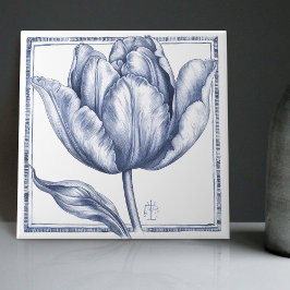 Azulejo Delft Tulip Wall Decoración Art Nouveau