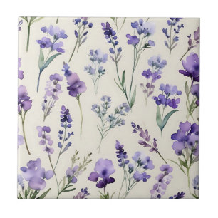 Azulejo Delicada Lavender Dream Watercolor Floral