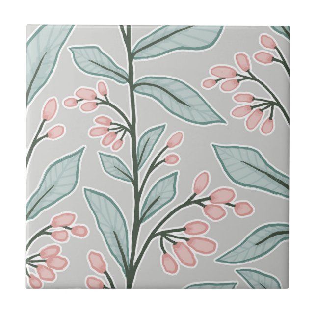 Azulejo Delicada Reveridad Botánica L3 Planta Grande Paste (Frente)