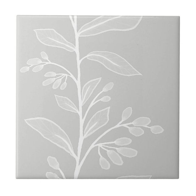 Azulejo Delicada Reveridad Botánica L6 Grandes Plantas Bla (Frente)