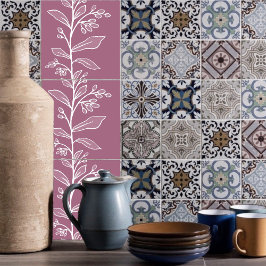 Azulejo Delicada Reveridad Botánica L7 Grandes Plantas Bla