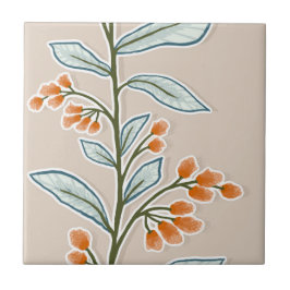 Azulejo Delicado Naranja de Planta Grande L7 de la Rebelió