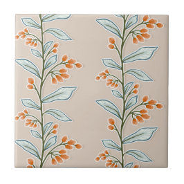 Azulejo Delicado Naranja de Planta Grande Reverie Botánico