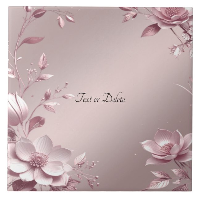 Azulejo Delicate Pink Floral Ceramic Tile (Frente)