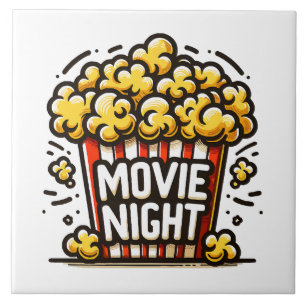 Azulejo Delicia de Noche de Cine Palomitas Juguetonas