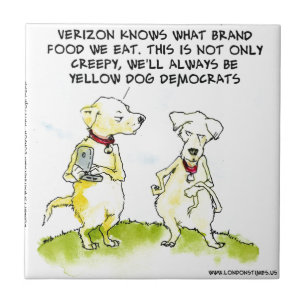 Azulejo Demócratas Perro Amarillo Divertido