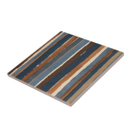 Azulejo Denim-blue copper and brown stripes