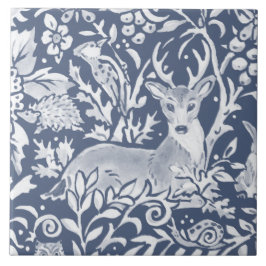 Azulejo Denim Blue MURAL Woodland Animal Deer arriba a la 