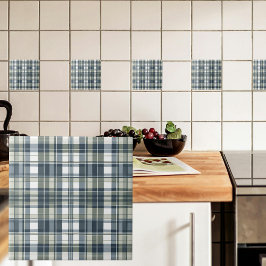 Azulejo Denim Blue Sage Green White