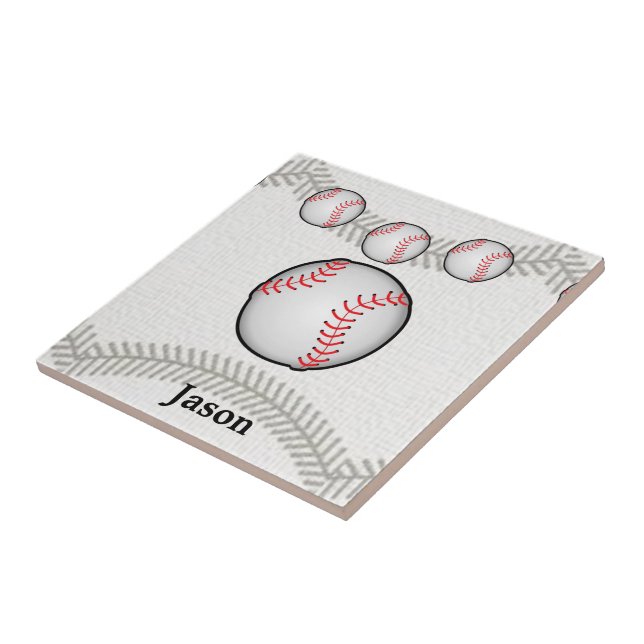 Azulejo Deportes cerámicos de béisbol blanco (Lado)